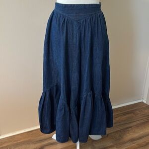 VINTAGE • Salaminder Western Denim Ruffle Skirt Size 6